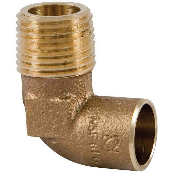 NIBCO 1/2 In. CxM 90 Deg. Copper Elbow (1/4 Bend) BF0190LC