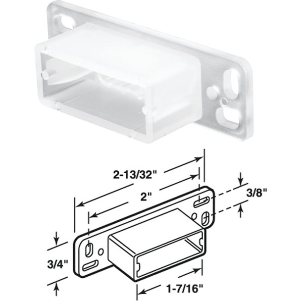 Prime-Line 2-13/32" x 1-7/16" Side Track Socket (2-Pack) R 7145
