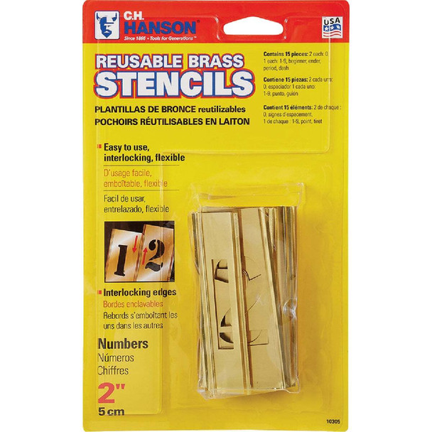 C.H. Hanson 2 In. Numeral Stencil Set (15 Piece) 10305