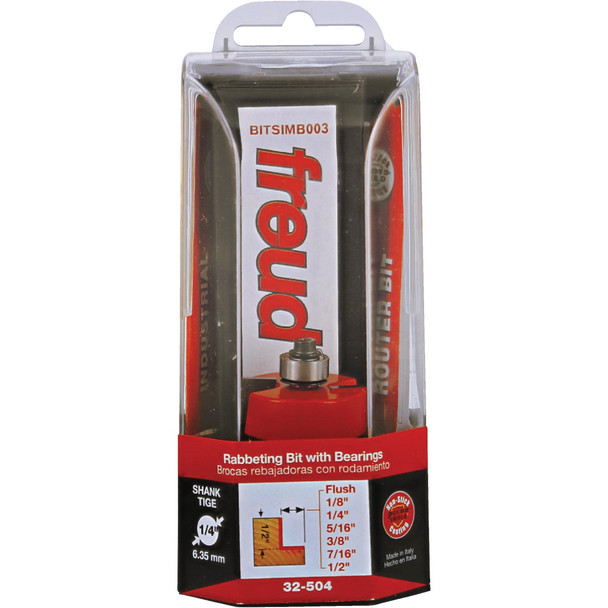 Freud 1/4 In. Shank Rabbeting Router Bit Set with Bearings 32-504