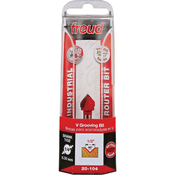 Freud 1/2 In. 90-Degree V-Groove Router Bit 20-104
