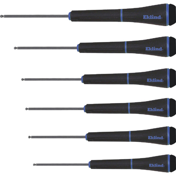 Eklind Metric Precision Ball-End Hex Key Set, 6-Piece 92600