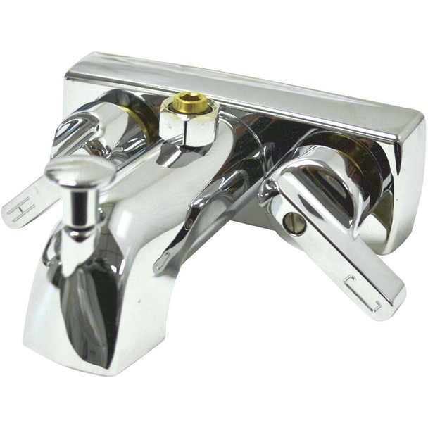 United States Hardware  3-3/8 In. Exposed Chrome 2-Handle Lever Bathtub Faucet