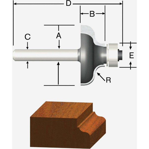 Vermont American Ogee Carbide Tip 3/16 In. Ogee Bit 23145