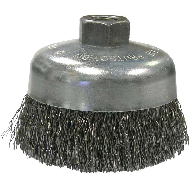 Weiler Vortec 6 In. Crimped 0.02 In. Angle Grinder Wire Brush 36037