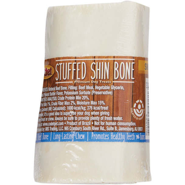 Cadet Peanut Butter Flavor Stuffed Small Shin Bone for Dogs C01113-6