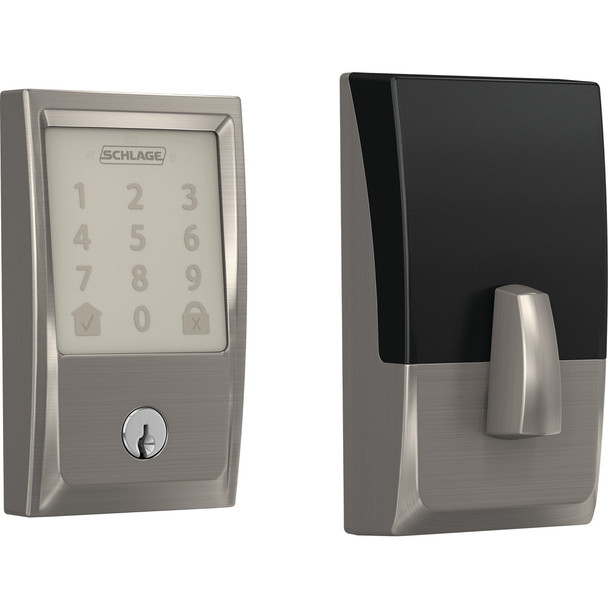 Schlage Encode Century Satin Nickel Smart WiFi Deadbolt BE489WB V CEN 619