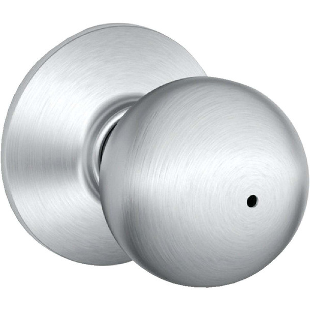 Schlage Orbit Satin Chrome Bed & Bath Door Knob F40CSVORB626