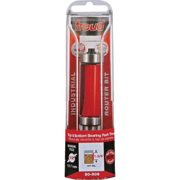 Freud 3/4 In. Top & Bottom Bearing Flush Trim Router Bit 50-509