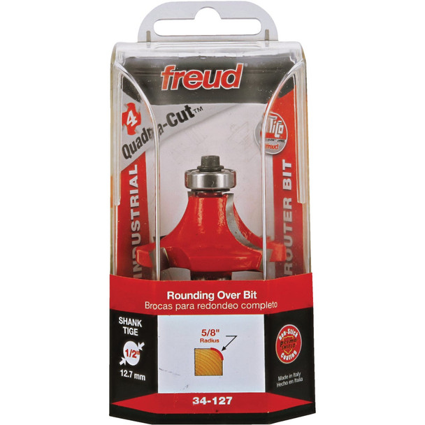 Freud 5/8 In. x 7/8 In. Quadra-Cut Rounding Over Bit with 1/2 In. Shank 34-127