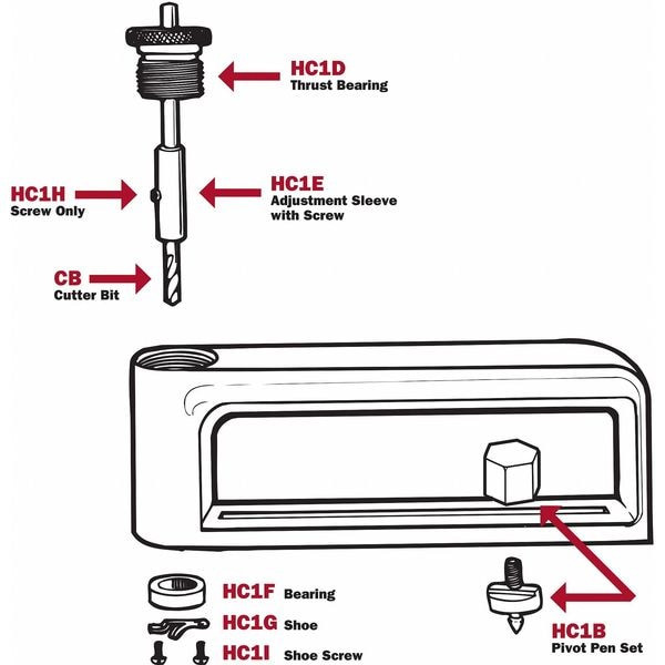Malco Hole Cutter Shoe for 1ELG5,1ELH8 Cutters HC1G