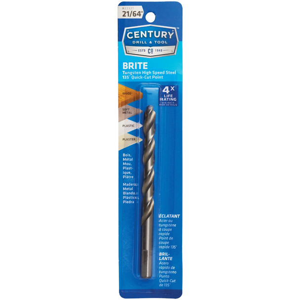 Century Drill & Tool 21/64" Brite Drill Bit 22321