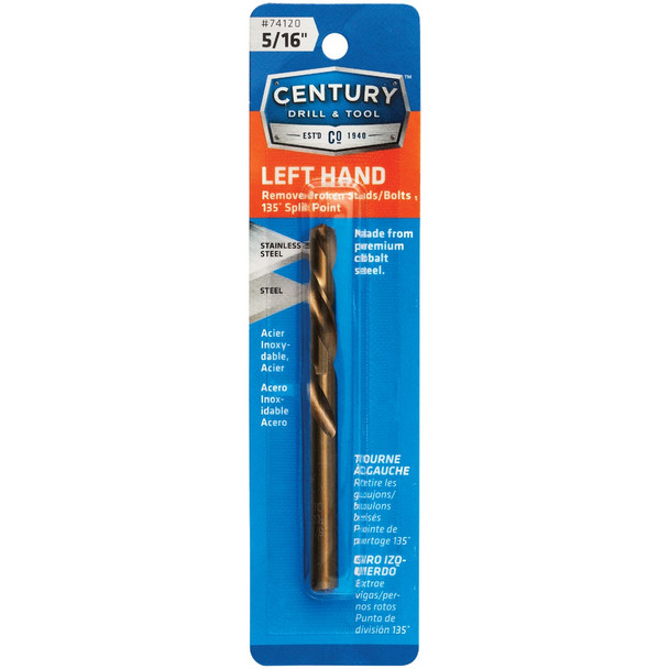 Century Drill & Tool 5/16 In. Cobalt Steel Left Hand Drill Bit 74120