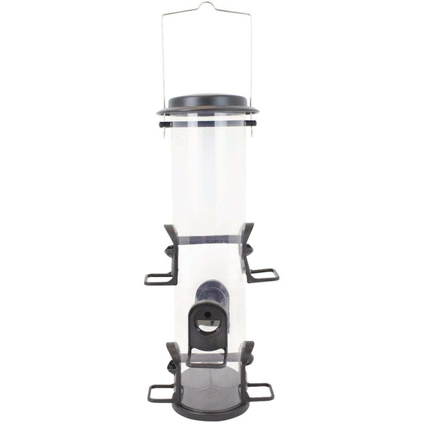 Perky-Pet 2-In-1 Clear Plastic 4 Lb. Capacity XL Tube Bird Feeder 3266