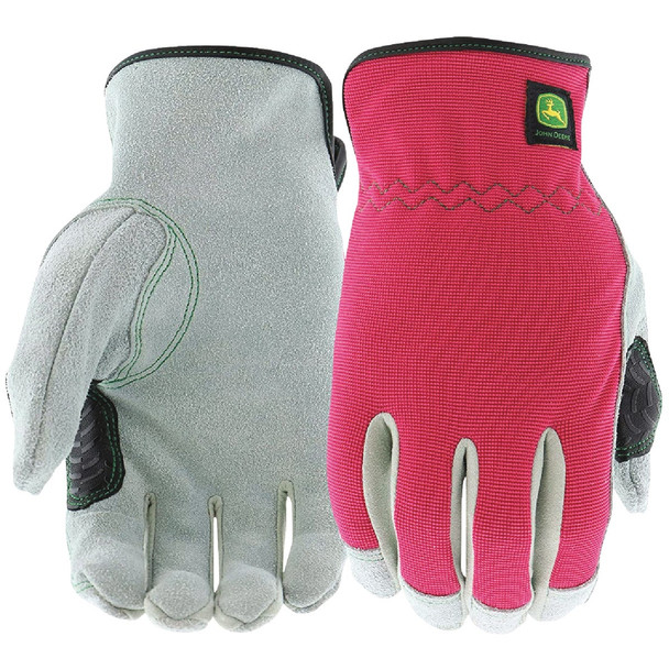 John Deere Women's Medium/Large Split Cowhide Leather Work Glove JD00016-WML