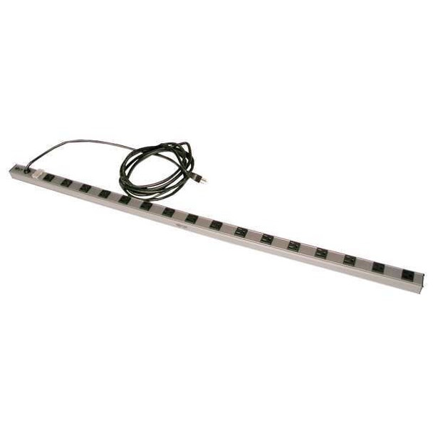 Hallowell Power Strip,48W x 1-1/2D x 1-1/2H,Black FKWEP48