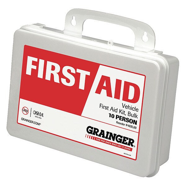 First Aid Kit and Housing, Plastic 99 Components, 10 People Served
