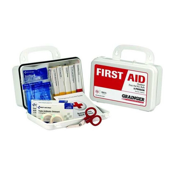 First Aid Kit and Housing, Plastic 66 Components, 5 People Served