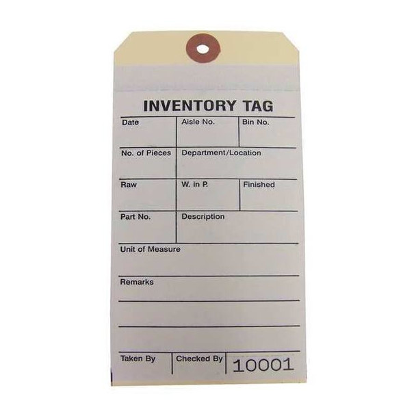 Badger Tag & Label Inventory Tag, 6-1/4 in H, White, PK100 28002C2
