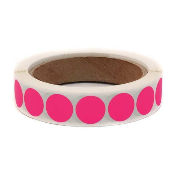 Manufacturer Varies Blank Dot Label Pink 3/4"W, Pk1000 3VCN3