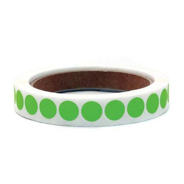 Manufacturer Varies Blank Dot Label Green 1/2"W, Pk1000 3VCL5