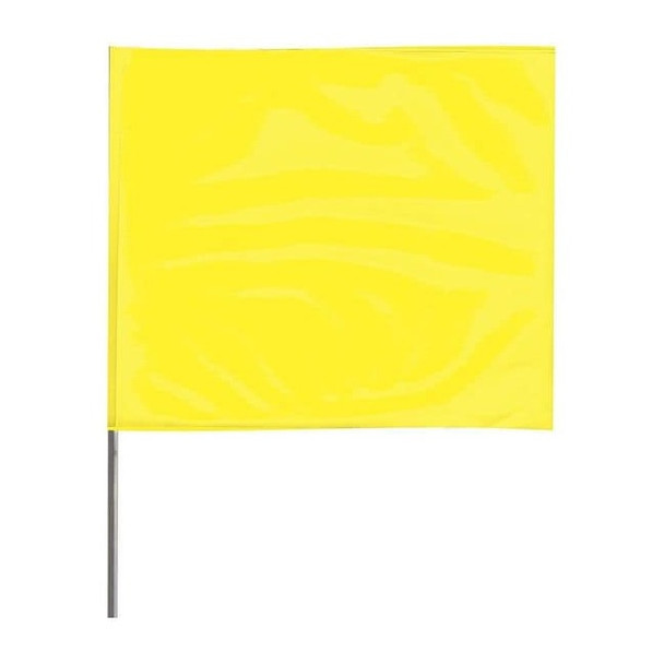 Marking Flag, Vinyl, 18" Wire Staff, Blank, 18" L., 100 PK