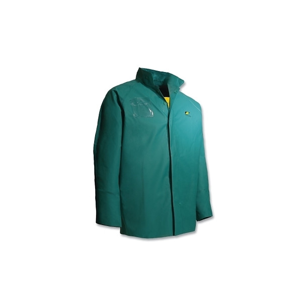 Chemtex Jacket with Hood Snaps, 2X-Large, PVC, Green