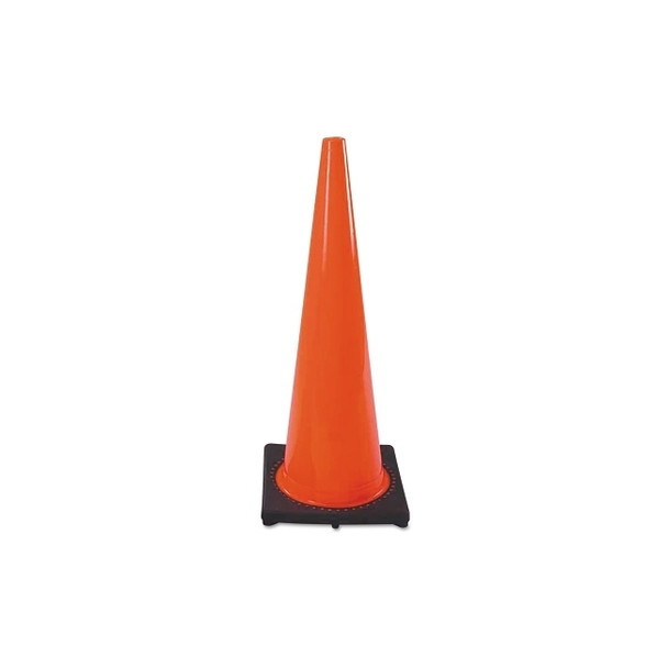 DW Series Traffic Cone, 28 in H, 7 lb PVC, Orange/Black Base
