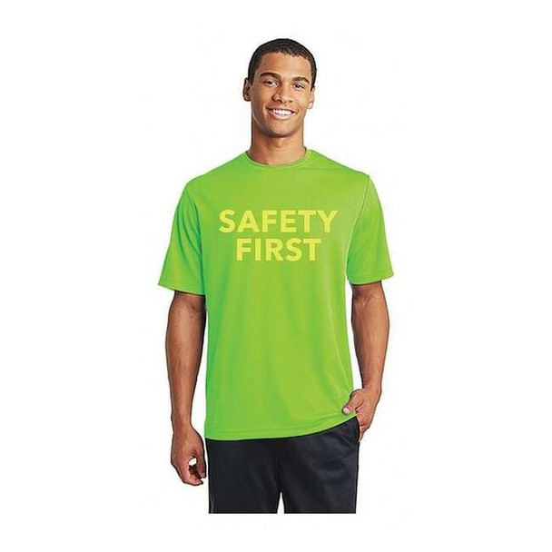 Men's T-Shirt, Polyester, Pullover, 0 Pocket(s), Green, L
