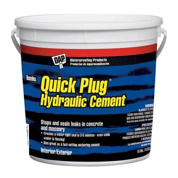 Dap Hydraulic Cement, Pail, Gray, Quick Plug 14090