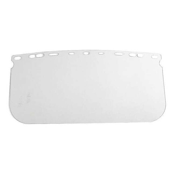 Clear Faceshield Visor, Clear Visor, 8 in Height, Uncoated Lens, clear