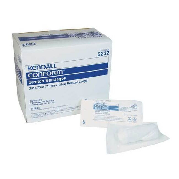 Covidien Stretch Bandage,White,4 1/8yd L,3"W,PK12 K3CB019232