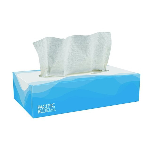 Georgia-Pacific Facial Tissue, Flat, 100 Sheets, 2 Ply, White, 30 PK 48100