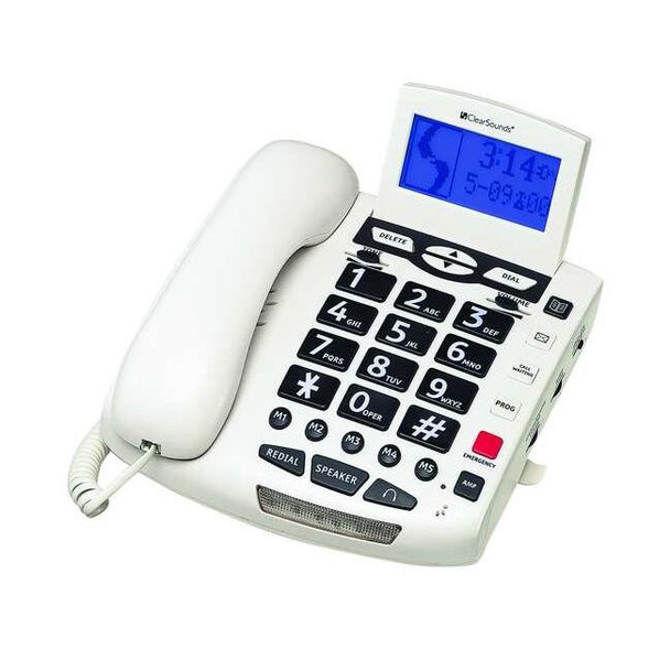 Clearsounds Telephone,Corded,White CSC600W