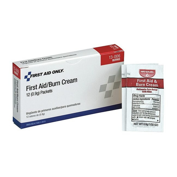 First Aid Only Topical Burn Cream,0.03 oz,PK12 13-006