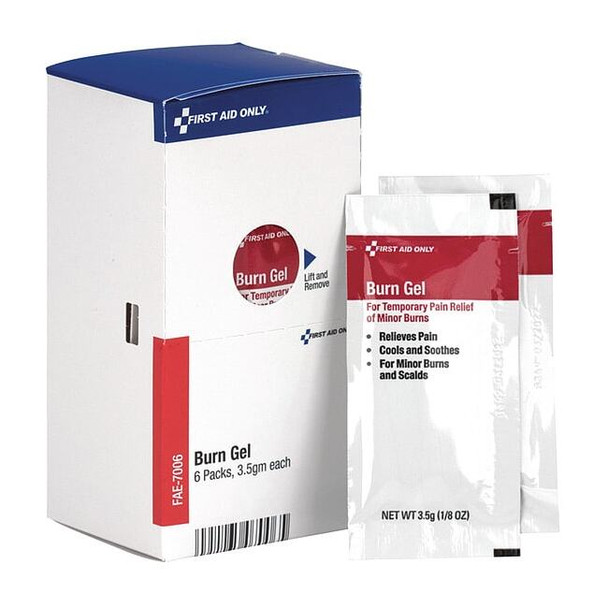 First Aid Only Burn Gel,Sachet,3.5g,PK6 FAE-7006