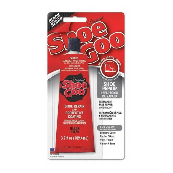 Shoe Repair Glue, Shoe Goor Series, clear, 1 to 3 day Full Cure, 3.7 fl oz, Tube