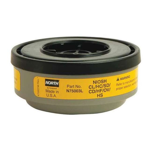 Cartridge, N, Yellow, Threaded, North Full or Half Mask Respirators
