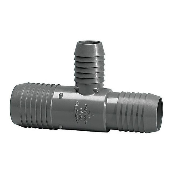 PVC Reducing Tee, Insert, 3/4 in x 1/2 in x 1/2 in Pipe Size