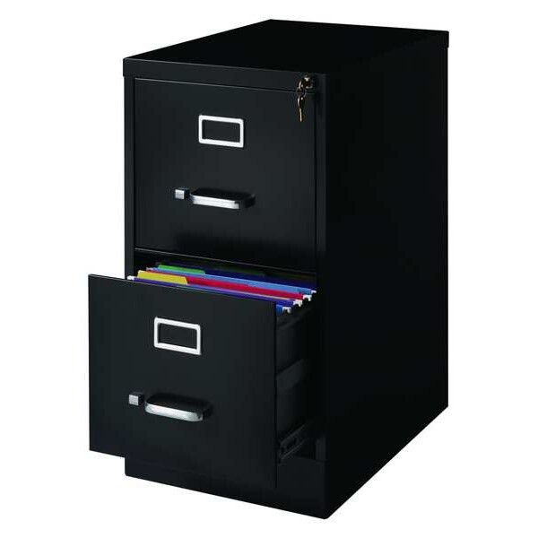 Hirsh 15" W 2 Drawer Vertical File Cabinet, Black,  Letter 17890