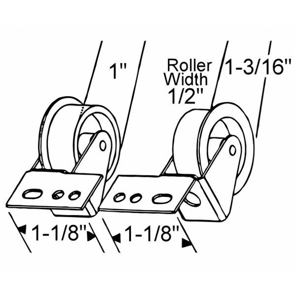 Manufacturer Varies Drawer Guide Roller, Steel, 150lb Limit 900-11808
