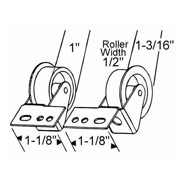 Manufacturer Varies Drawer Guide Roller, Steel, 150lb Limit 900-11808