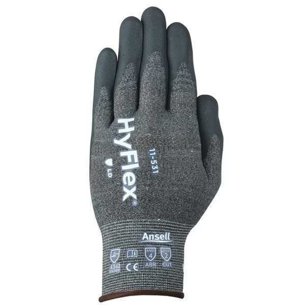Cut Resistant Coated Gloves, Cut Level A2 ,Nitrile ,Rough ,6 1 PR