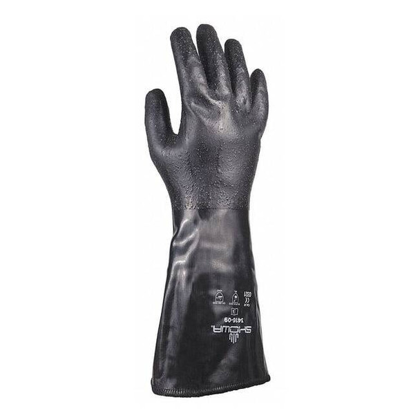 3416 Chemical Resistant Gloves, Neoprene, 14 in L, 67.32 mil, Black, M, 1 PR