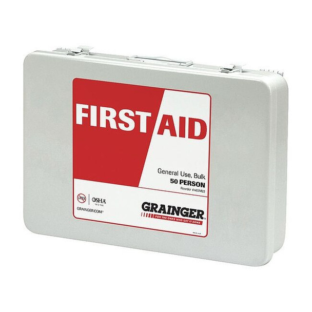 First Aid Kit and Housing, Metal 264 Components, 50 People Served