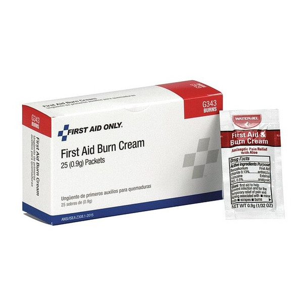 First Aid Only Topical Burn Cream,0.03 oz,25 s,PK25 G343