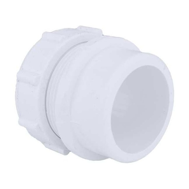 PVC Male Trap Adapter with Nut and Washer, Socket x Spigot, 1-1/2 in Pipe Size