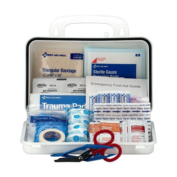 First Aid Kit and Housing, Plastic 70 Components, 10 People Served