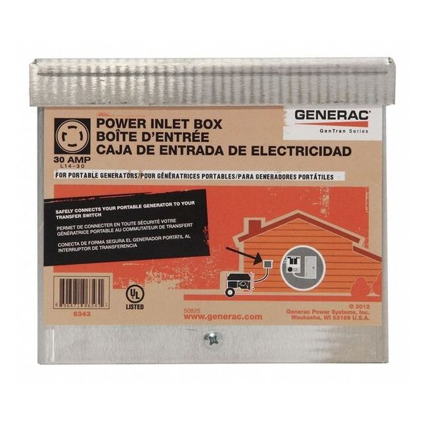 Generac 30A ALU PWR Inlet Box 6343