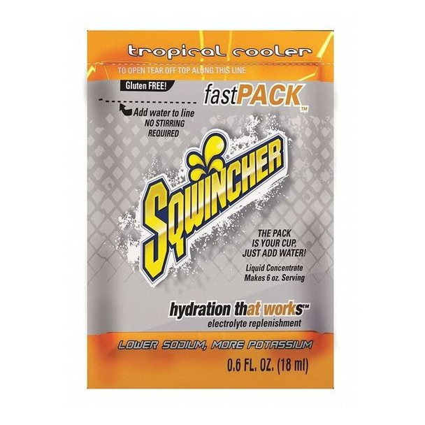 Sports Drink Liquid Concentrate 0.6 oz., Tropical Cooler, Pk50